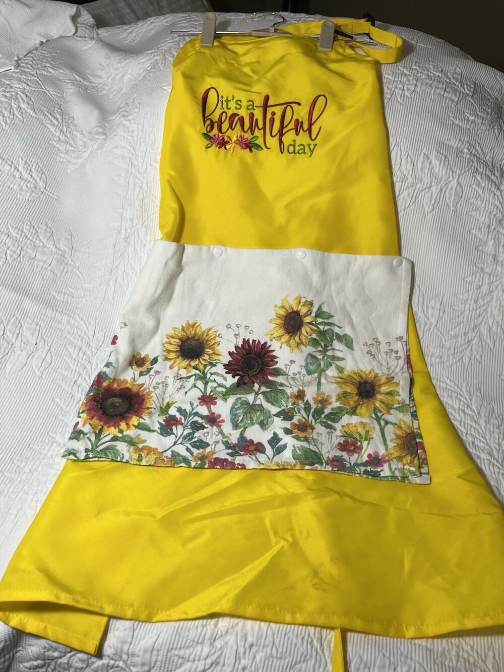 Custom Made Kitchen Apron With Embroidery & Removable Towel Washable Nice Gift